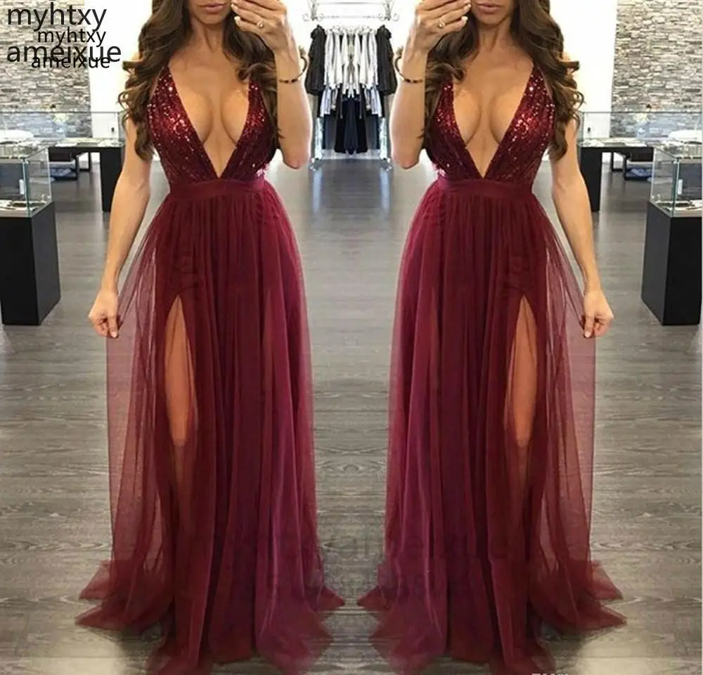 Sexy Burgundy Sequined Red Prom Dresses 2023 Sleeveless Plunging V-neck Formal Party Gowns Plus Size Custom Made Elegant
Sexy Burgundy Sequined Red Prom Dresses 2023 Sleeveless Plunging V-neck Formal Party Gowns Plus Size Custom Made Elegant