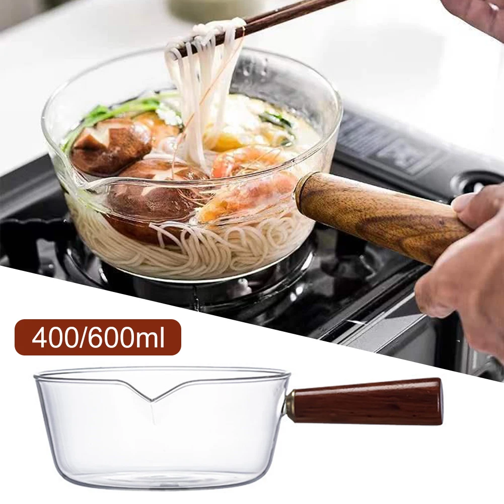 Temperature Resistant Transparent Glass Milk Pot 400ml/600ml Sauce Pan Butter Warmer Pot Wood Handle Stovetop Pot for Make Tea
Temperature Resistant Transparent Glass Milk Pot 400ml/600ml Sauce Pan Butter Warmer Pot Wood Handle Stovetop Pot for Make Tea