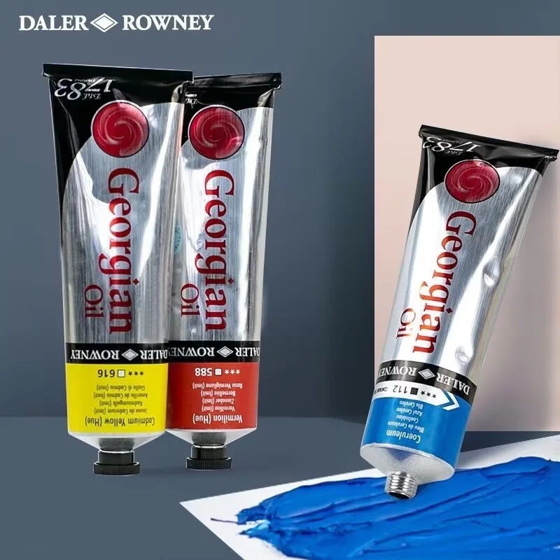 

Daler Rowney Georgian Red Yellow Oil Paint 225ml Tube for Canvas Paper Professional Oil Painting for Artists Drawing Supplies