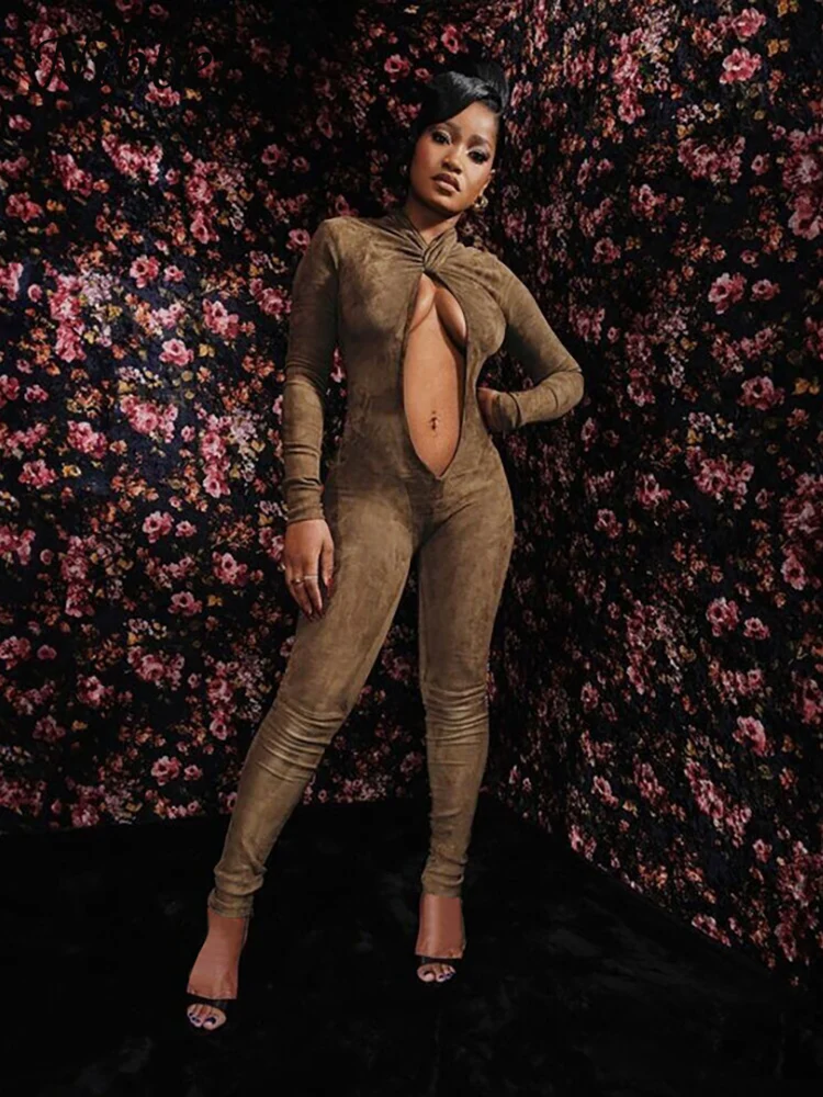 Сексуальный комбинезон Nibber с лямкой на шее и узлом, Женский Осенний Облегающий комбинезон с длинным рукавом и вырезами, сексуальный трендовый женский комбинезон в уличном стиле
Сексуальный комбинезон Nibber с лямкой на шее и узлом, Женский Осенний Облегающий комбинезон с длинным рукавом и вырезами, сексуальный трендовый женский комбинезон в уличном стиле