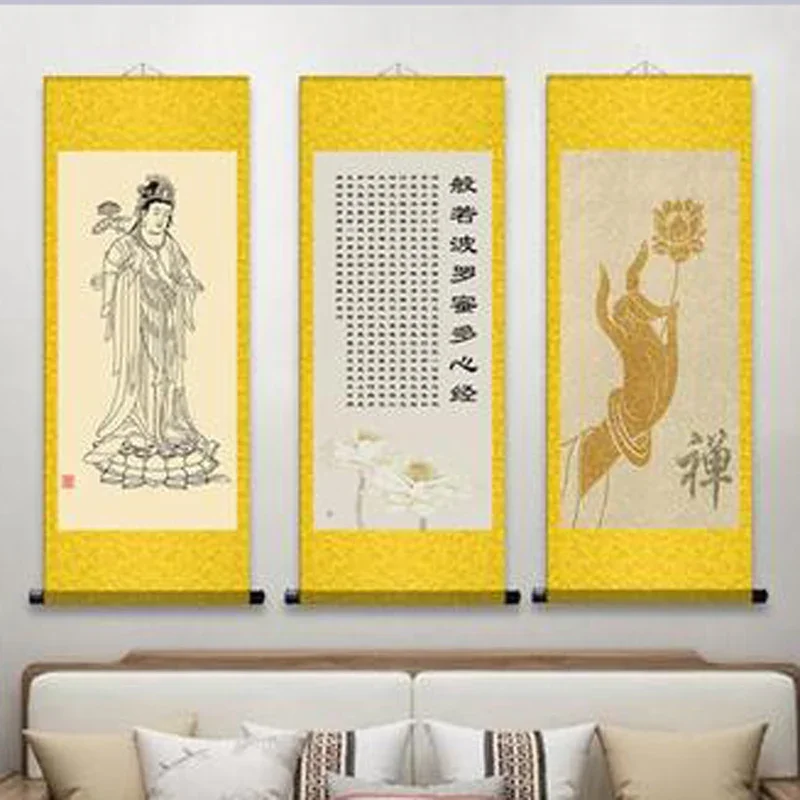 Настенная картина с сутрой в форме сердца, подвесная картина праджна, парамита, сутра, буддийская картина, декоративный свиток в китайском стиле 
Настенная картина с сутрой в форме сердца, подвесная картина праджна, парамита, сутра, буддийская картина, декоративный свиток в китайском стиле