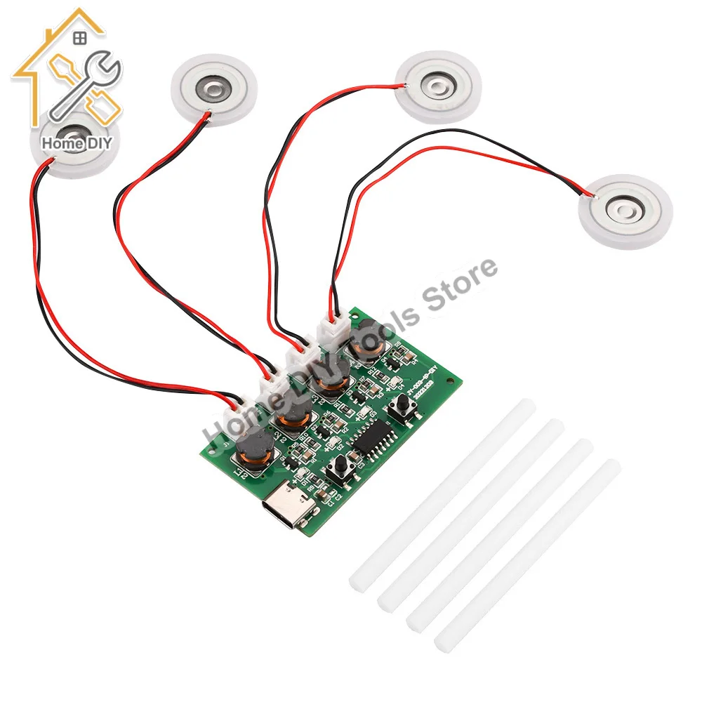 Type-C USB Mini Humidifier DIY Kits Mist Maker and Driver Circuit Board 4 Fogger Atomization Film Atomizer Sheet Oscillating
Type-C USB Mini Humidifier DIY Kits Mist Maker and Driver Circuit Board 4 Fogger Atomization Film Atomizer Sheet Oscillating
