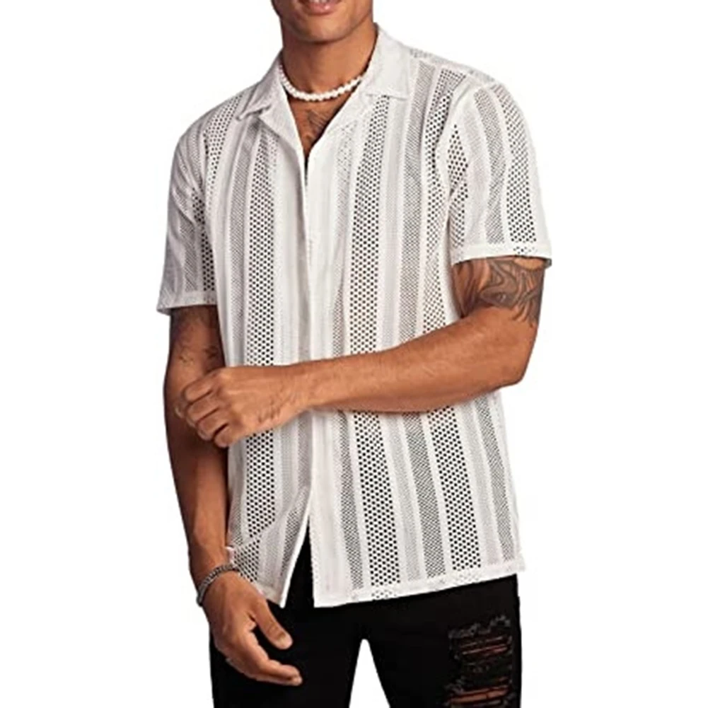 

Brand New Fashion High Quality Widely Applicable Affordable Shirt Men Shirt Sport Thin Club Hollow Out See Through