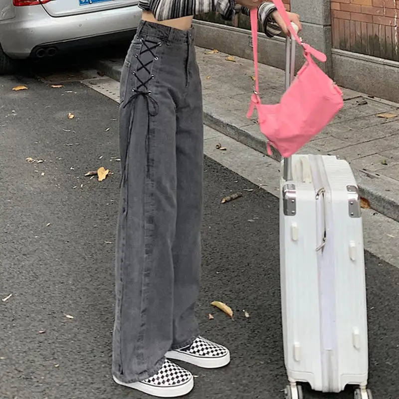 Fashion Gothic High Waist Jeans Women Y2K Fashion Side Tie Wide Leg Jeans Women Harajuku Streetwear Straight Pants
Fashion Gothic High Waist Jeans Women Y2K Fashion Side Tie Wide Leg Jeans Women Harajuku Streetwear Straight Pants