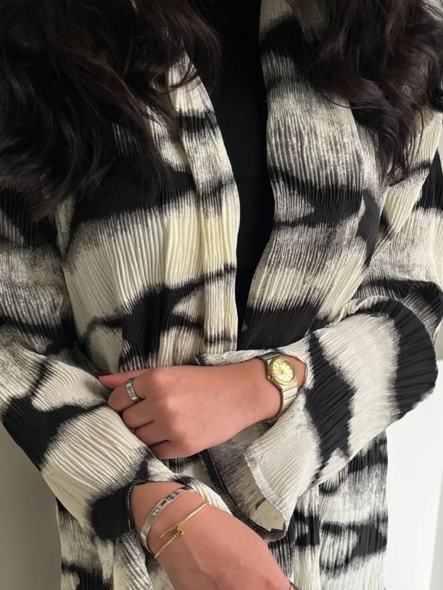 ИД мусульманская абайя для женщин, платье с разрезом для марокканской вечеринки, плиссированное платье с принтом Рамадана, длинное платье в арабском стиле, 2024 
ИД мусульманская абайя для женщин, платье с разрезом для марокканской вечеринки, плиссированное платье с принтом Рамадана, длинное платье в арабском стиле, 2024