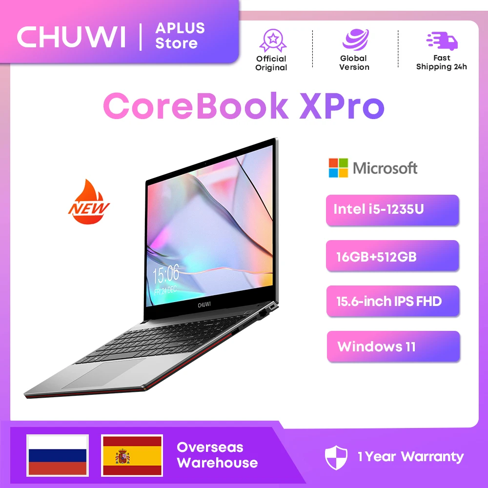 

CHUWI CoreBook XPro Gaming Laptop Intel i5-1235U 10 Cores Laptop gamer 15.6" FHD Screen 16GB RAM 512GB SSD Notebook computer