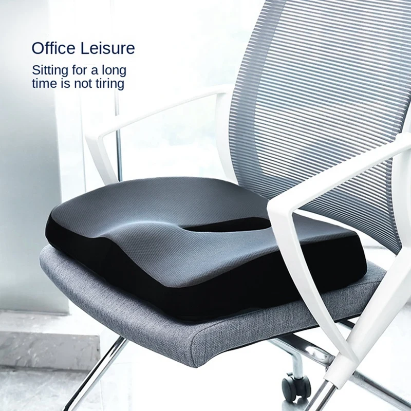 

1 PCS Comfortable Memory Foam Cushion Massage Black Car Office Chair Cushion Suitable For Sedentary Coccyx Pain Relief Cushion