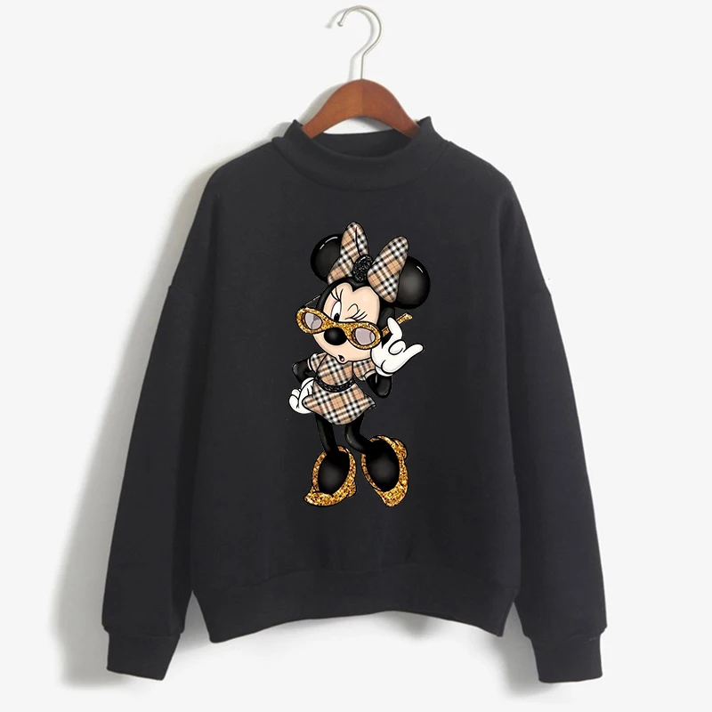 

Fashion Hoodies Turtleneck Minnie Kawaii Cartoon Anime Sweatshirt Disney Mickey Mouse Hoodie Clothes Girl Boy Top Sweatshirts