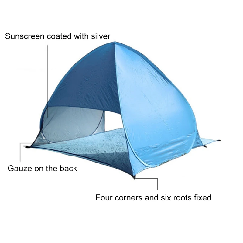 

Beach Tent Baby Shelter Tent Tourist Tent For 4 Person With Door Curtain Sun Shade Portable Baby Shelter -Up Instantly