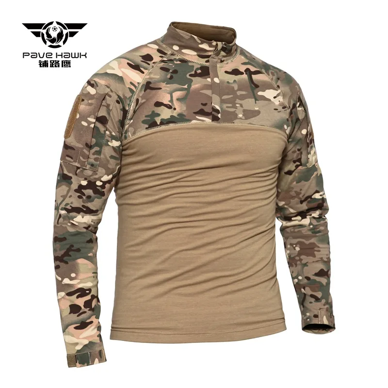 

PAVEHAWK Outdoor Tactical Top Autumn clothing Long sleeved Camouflage quick drying clothes Outdoor tactical clothing