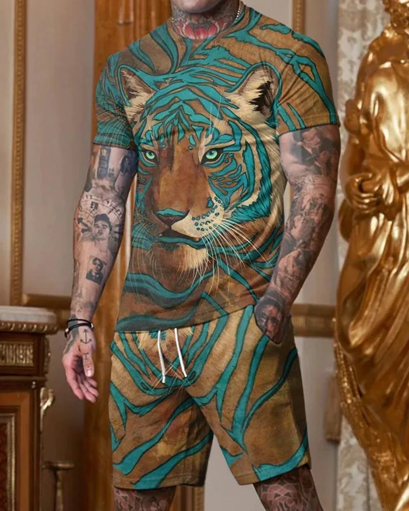 Summer Outfit Man Tracksuit Short Sleeve T-Shirts Sets 2Piece Lion King Casual Suit 3d Printed Streetwear Fashion Men Clothing
Summer Outfit Man Tracksuit Short Sleeve T-Shirts Sets 2Piece Lion King Casual Suit 3d Printed Streetwear Fashion Men Clothing