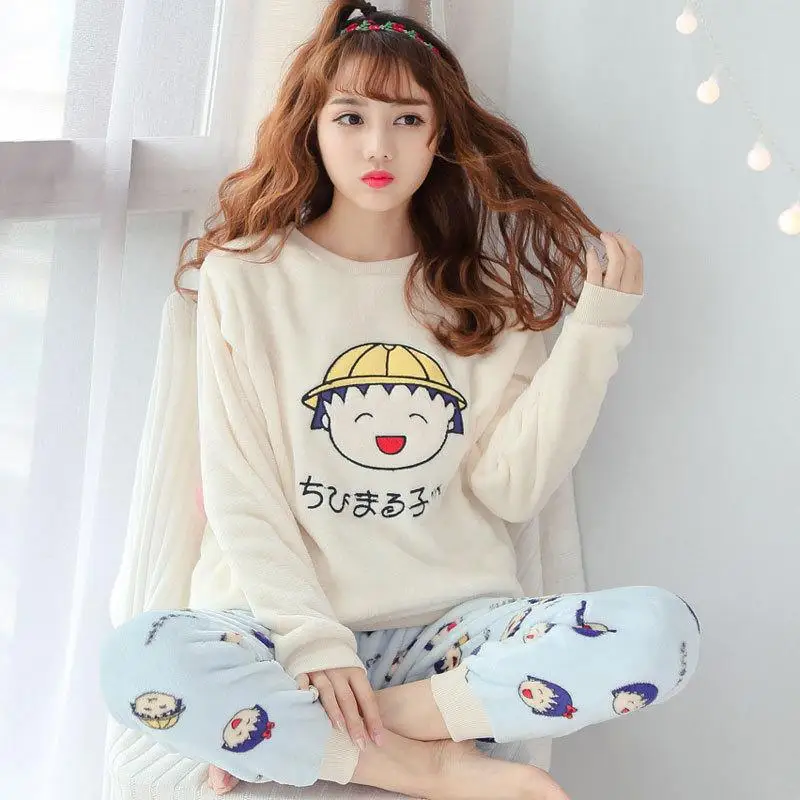 New Kawaii Cute Maruko Pajamas Homewear Set Winter Thickening Round Neck Coral Velvet Cute Girl Christmas Gift For Girlfriend
New Kawaii Cute Maruko Pajamas Homewear Set Winter Thickening Round Neck Coral Velvet Cute Girl Christmas Gift For Girlfriend