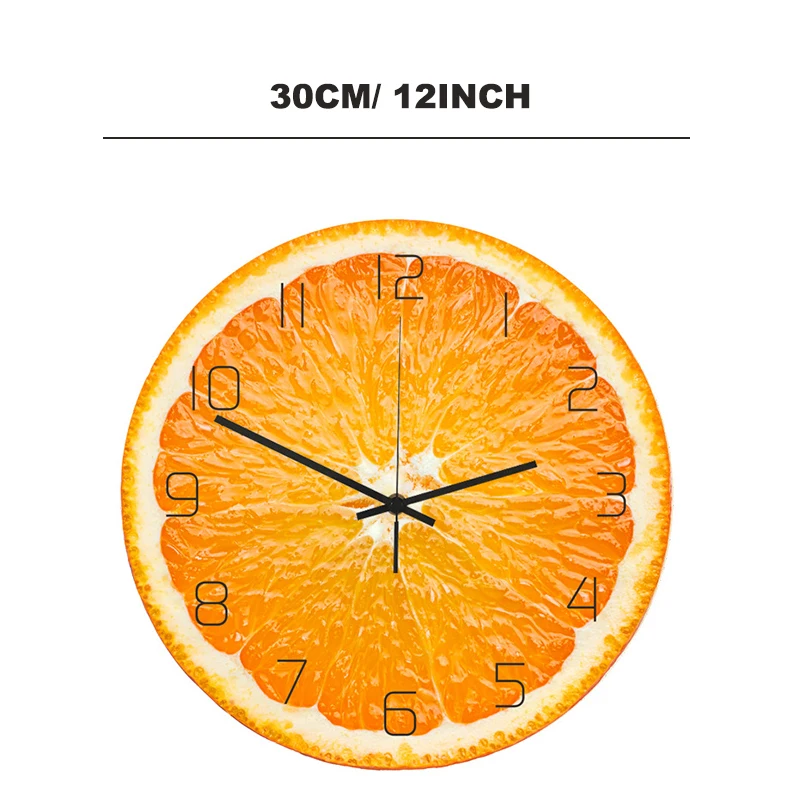 12 Inch Hanging Acrylic Wall Clock Creative Fruit Wall Decor New Nordic Style Living Room Bedroom Kitchen Quartz Wall Clocks
12 Inch Hanging Acrylic Wall Clock Creative Fruit Wall Decor New Nordic Style Living Room Bedroom Kitchen Quartz Wall Clocks