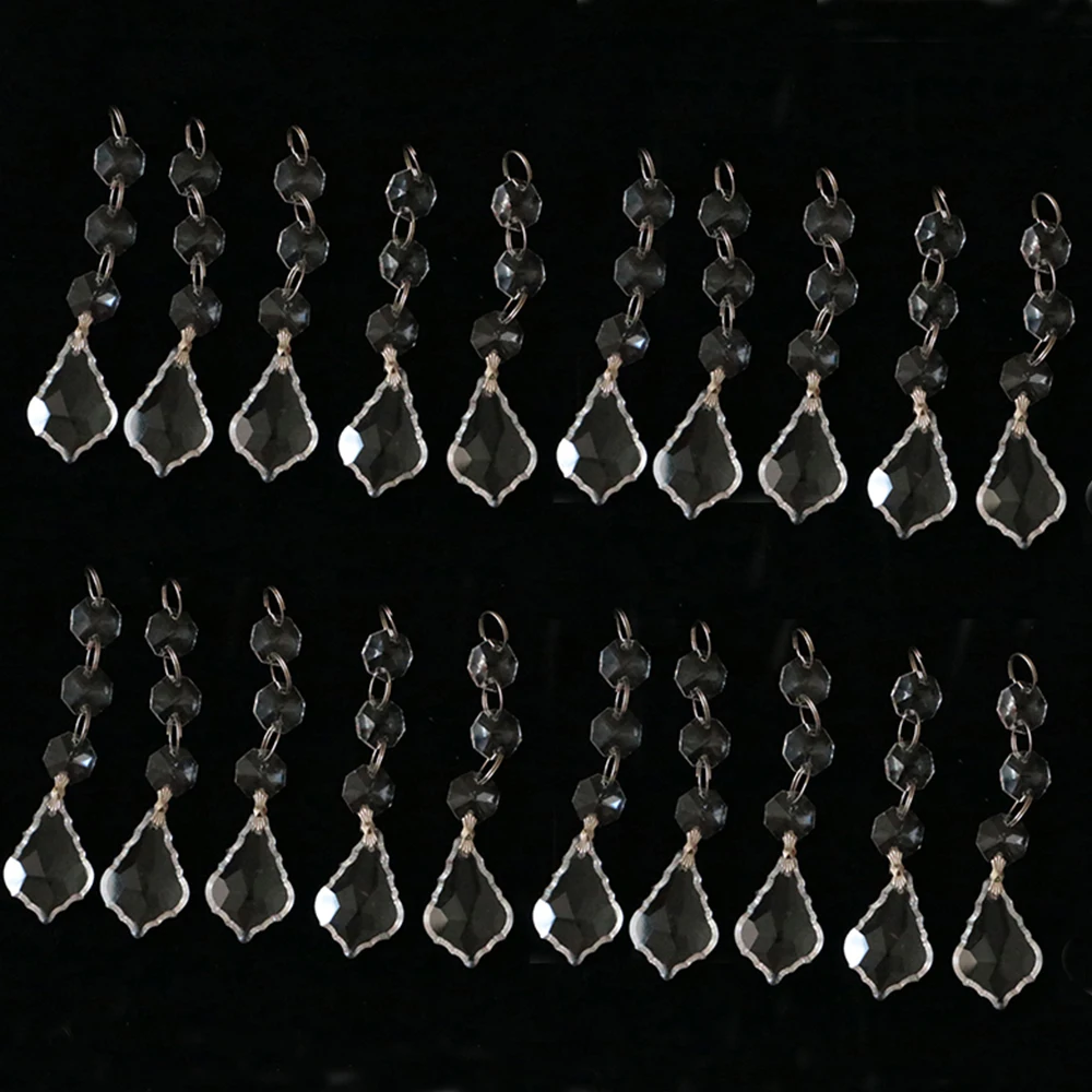 

30PCS Clear Chandelier Crystal Glass Lamp Prisms Parts Hanging Drops Pendants Home Decor Lighting Accessories 38mm 50mm maple