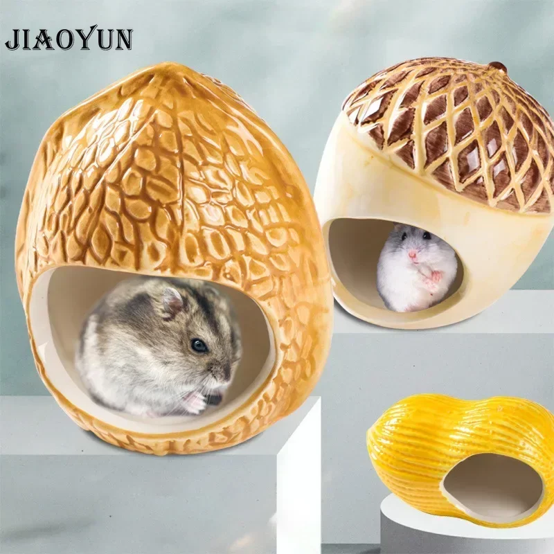 

Creative New Hamster Ceramic Nest Summer Cooling Porcelain House Pet Sleeping Nest Supplies Nuts Peanuts Style Hamster Nest