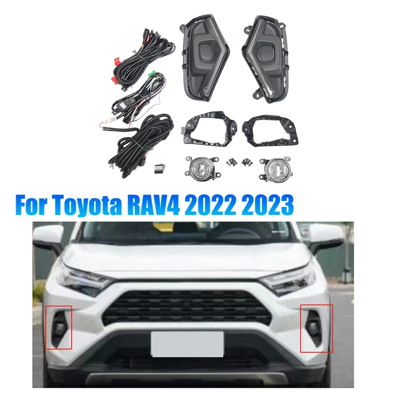 Front Bumper Dual Color LED Fog Lights Bezels Brackets Relay Wire Switch Kits For Toyota RAV4 2022 2023 Car DRL Signal Parts
Front Bumper Dual Color LED Fog Lights Bezels Brackets Relay Wire Switch Kits For Toyota RAV4 2022 2023 Car DRL Signal Parts