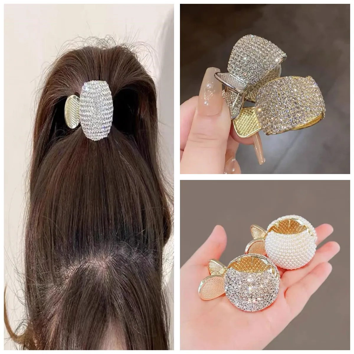 1pc Korean Metal Inlaid Diamond Clip Pearl Type High Horsetail Fixed Artifact Hairpin Shark Hair Styling Clip Hair Accessories
1pc Korean Metal Inlaid Diamond Clip Pearl Type High Horsetail Fixed Artifact Hairpin Shark Hair Styling Clip Hair Accessories