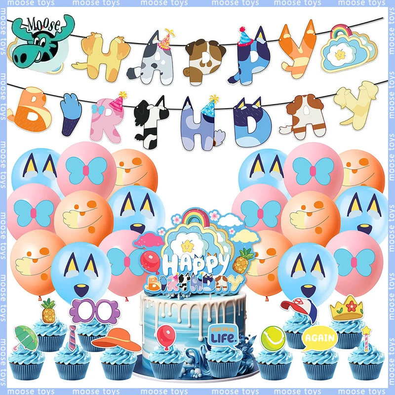 Детский декоративный флаг Bluey, анимация на день рождения, флаг для торта, воздушный шар, композиция для праздничной сцены, тематические украшения для собак
Детский декоративный флаг Bluey, анимация на день рождения, флаг для торта, воздушный шар, композиция для праздничной сцены, тематические украшения для собак