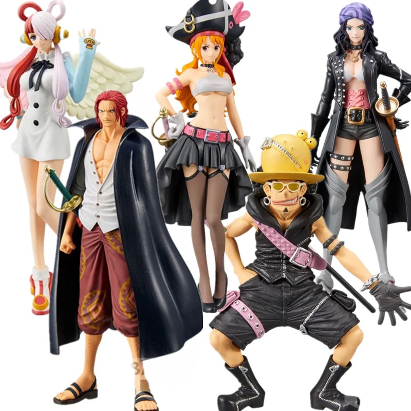 14-17cm One Piece Film Red DXF Uta Anime Figure Luffy Nami Robin Shanks Manga Statue PVC Collectible Model Action Figurine Toys
14-17cm One Piece Film Red DXF Uta Anime Figure Luffy Nami Robin Shanks Manga Statue PVC Collectible Model Action Figurine Toys