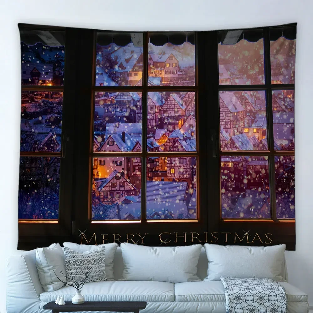Merry Christmas Big Tapestry Winter Snow Window Scenery New Year Theme Hippie Wall Hanging Cloth Living Room Bedroom Home Decor
Merry Christmas Big Tapestry Winter Snow Window Scenery New Year Theme Hippie Wall Hanging Cloth Living Room Bedroom Home Decor