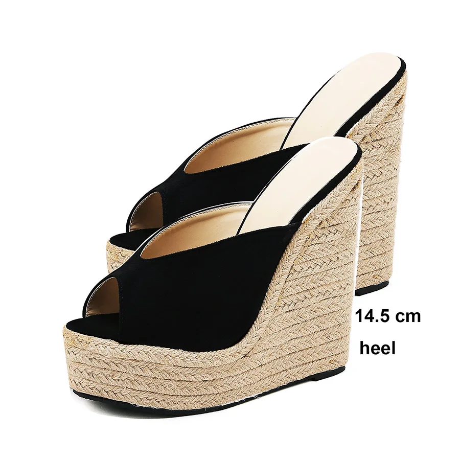 

EAGSITY Women Wedges Peep Toe Sandals slipper Platform High Heel Shoes Female Pumps Beach Ladies Sandals Espadrilles