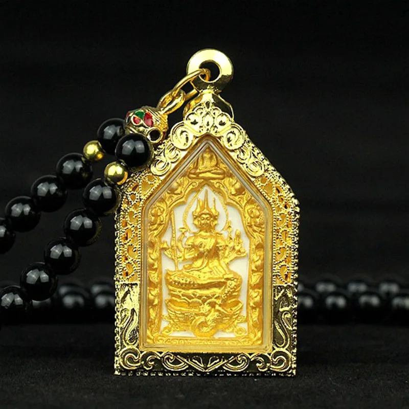 

2023 Special Offer Asia Thailand temple Buddhism four-faced God Buddha Amulet Pendant talisman bring good luck attract wealth