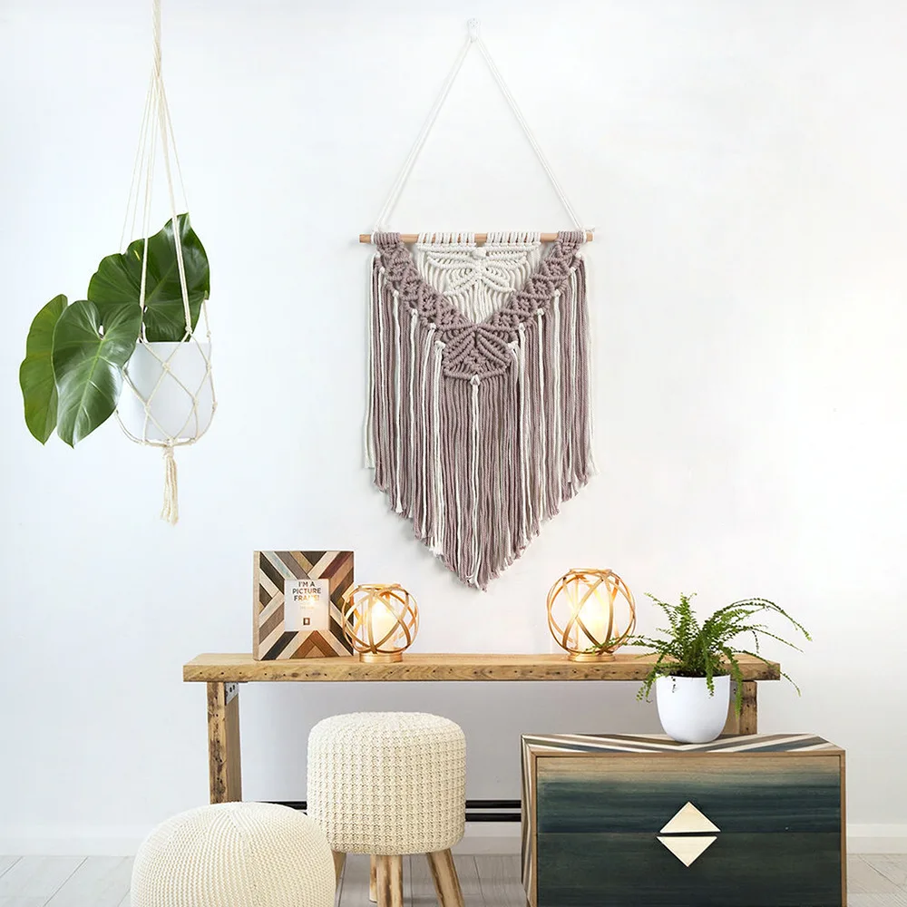 Wooden Bead Macrame Wall Art - Boho Nursery Décor & Girls Bedroom Gift for Birthday & Christmas 3 S918c1827dec24c23a03f8653baf7da47l