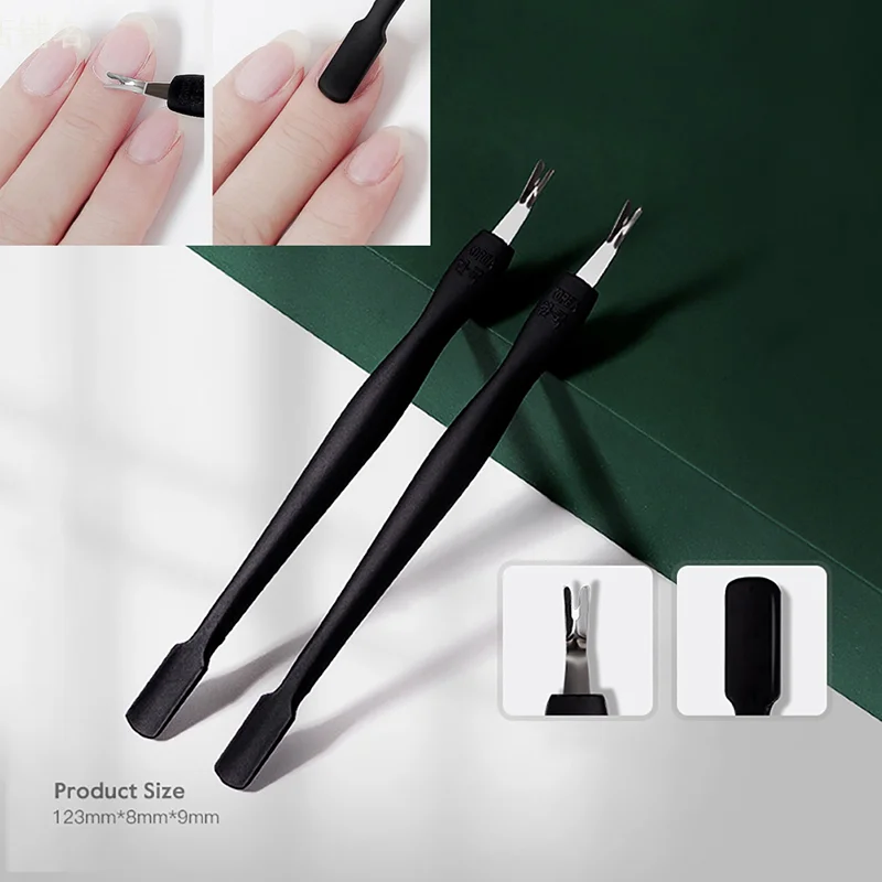

1PC Double-Head Cuticle Trimmer Pusher Cuticle Knife Remover Dead Skin Removal V-Shaped Fork Manicure Pedicure Nail Art Tool