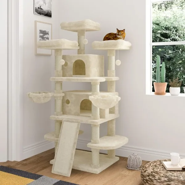 

IMUsee 68 Inches Multi-Level Cat Tree for Large Cats/Big Cat Tower with Cat Condo/Cozy Plush Perches/Sisal Scratching Posts