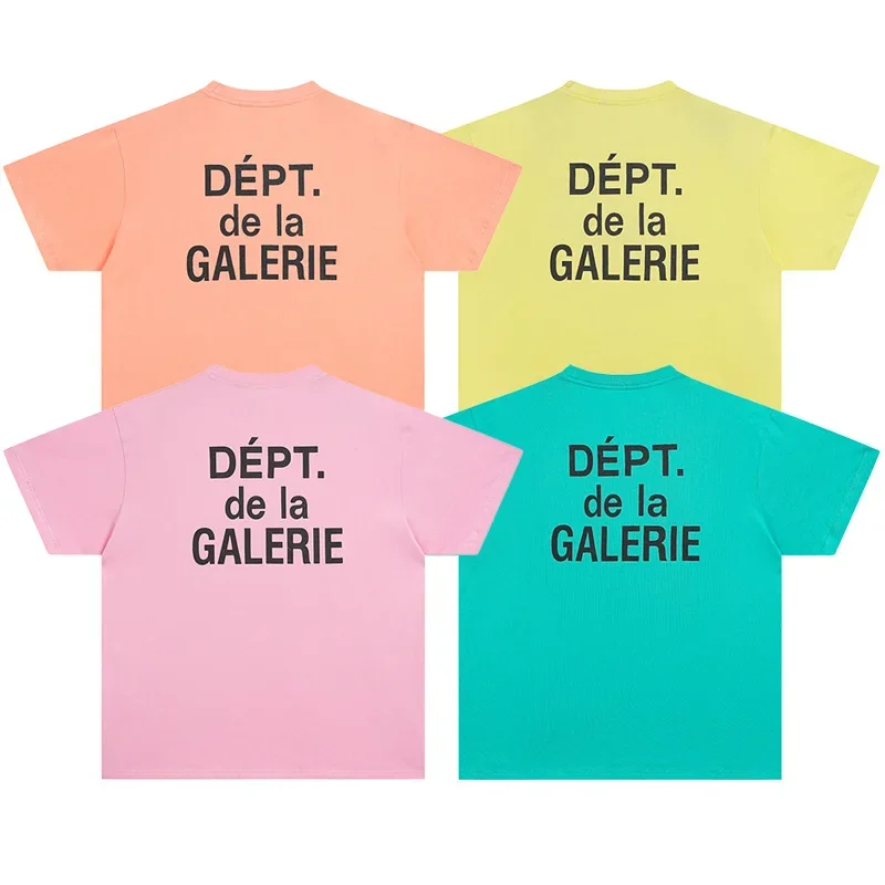 

GALLERY DEPT Alphabet Bronzing Printed Men's T-shirts Fashion Pure Cotton Casual Short Sleeve Loose T-shirt Top For Men or Women