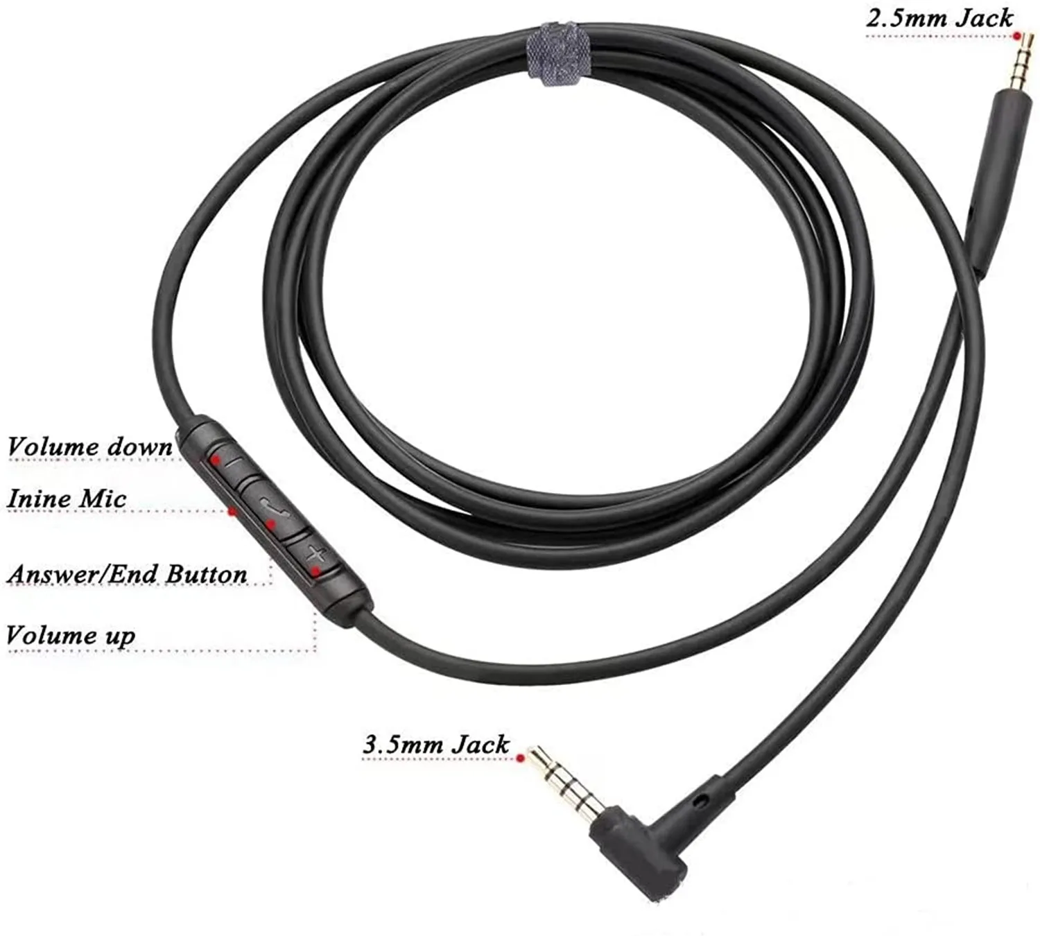 Replacement Audio Extension Cable Cord Wire,for Bose QuietComfort QC25 QC35 Soundlink SoundTrue On Ear Headphones with in Line M Replacement Audio Extension Cable Cord Wire,for Bose QuietComfort QC25 QC35 Soundlink SoundTrue On Ear Headphones with in Line M