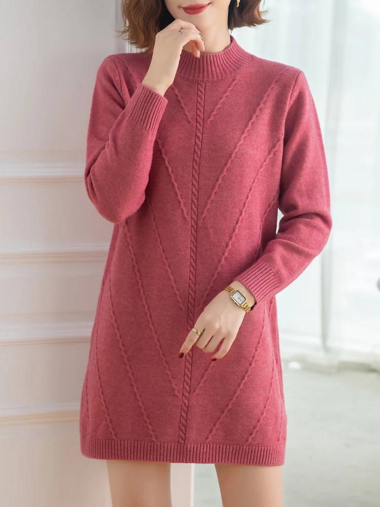Sweater Women Autumn Winter Causal Women's Clothing Pullover Knitted Dress Soft Solid Long Sweaters For Women
Sweater Women Autumn Winter Causal Women's Clothing Pullover Knitted Dress Soft Solid Long Sweaters For Women