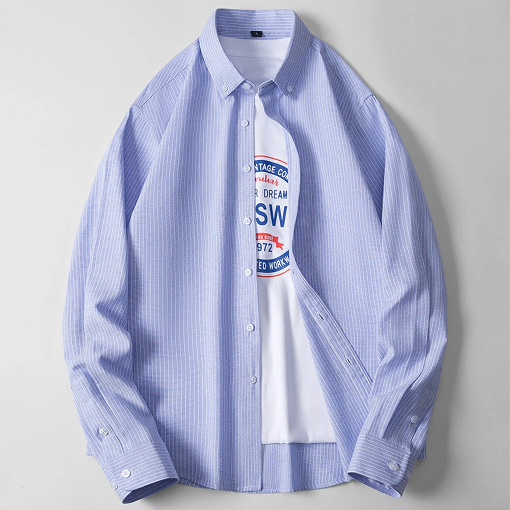 Mens Autumn Winter Button Lapel Striped Versatile Long Sleeve Shirts Striped Loose Casual Shirt Blouse Tops Korean Men's Shirt
Mens Autumn Winter Button Lapel Striped Versatile Long Sleeve Shirts Striped Loose Casual Shirt Blouse Tops Korean Men's Shirt