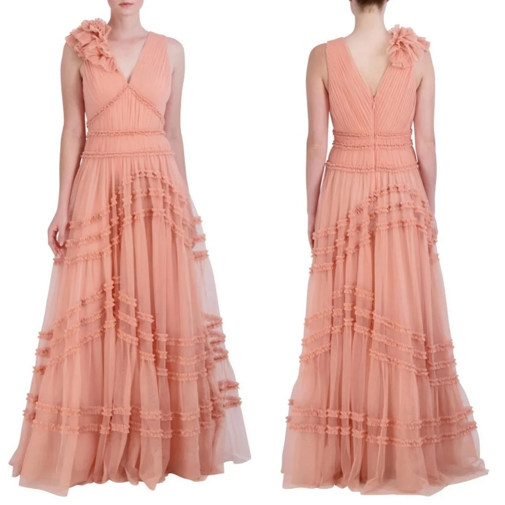 Modern Style Fashion Tulle Pleat Ruched Draped A-line V-neck Long Dresses Evening Dresses Sizes Available High Quality Retro
Modern Style Fashion Tulle Pleat Ruched Draped A-line V-neck Long Dresses Evening Dresses Sizes Available High Quality Retro