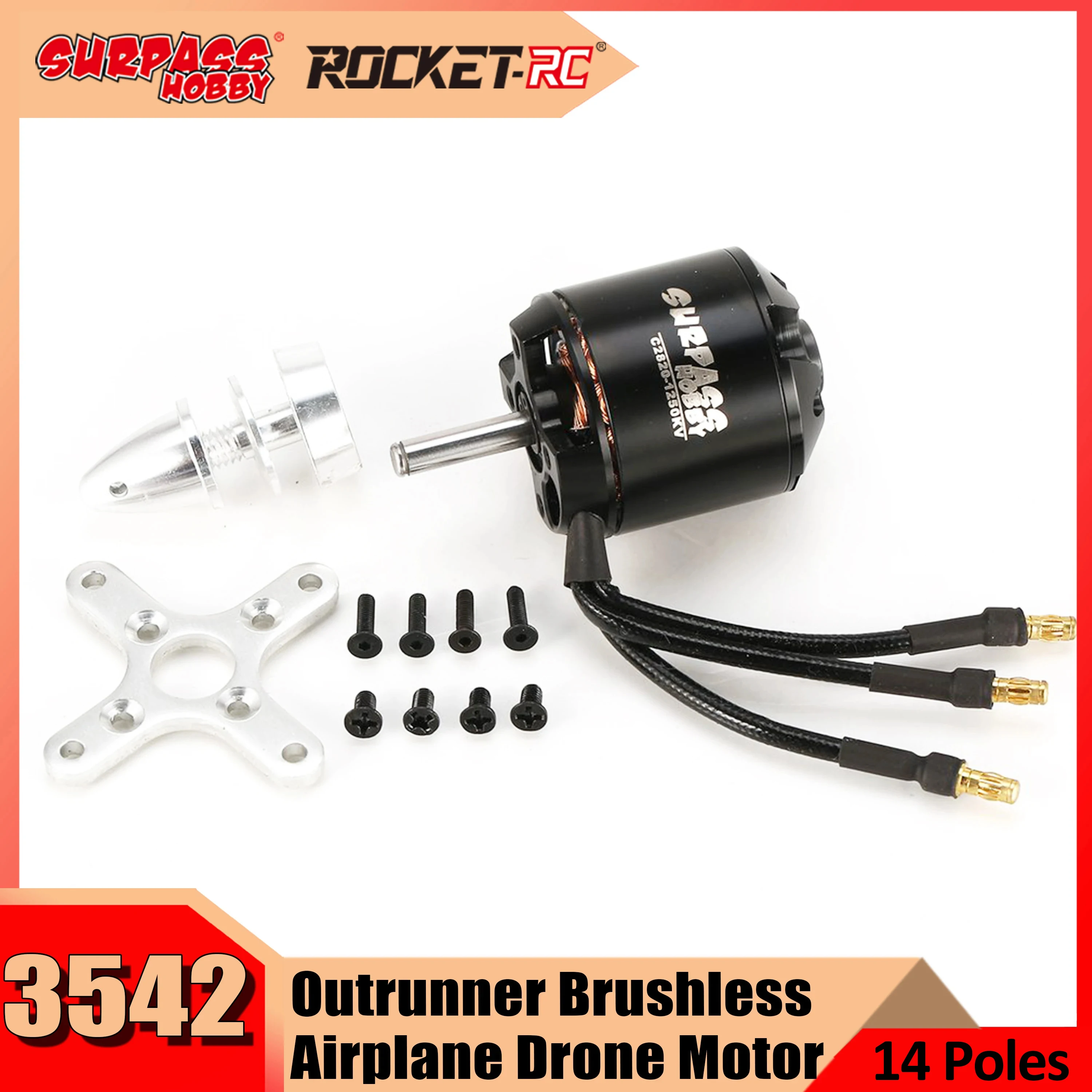 SURPASS HOBBY 2820 C3542 1000KV 1250KV 1450KV Outrunner Brushless Motor for FPV Aircraft Multicopters RC Plane Helicopter
SURPASS HOBBY 2820 C3542 1000KV 1250KV 1450KV Outrunner Brushless Motor for FPV Aircraft Multicopters RC Plane Helicopter