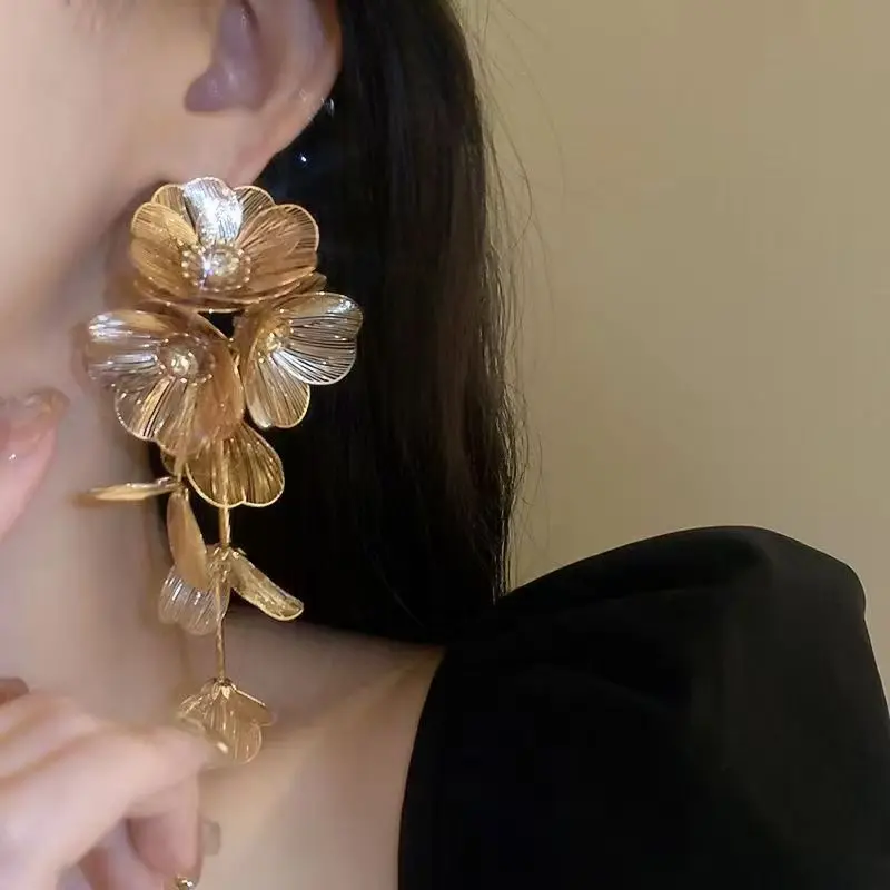 Vintage Flower Long Tassel Earrings for Women New Trendy Hanging Ears Decoration Bride Exquisite Wedding Luxury Jewelry Gifts 11 Mallzona Vintage Flower Long Tassel Earrings for Women New Trendy Hanging Ears Decoration Bride Exquisite Wedding Luxury Jewelry Gifts Mallzona