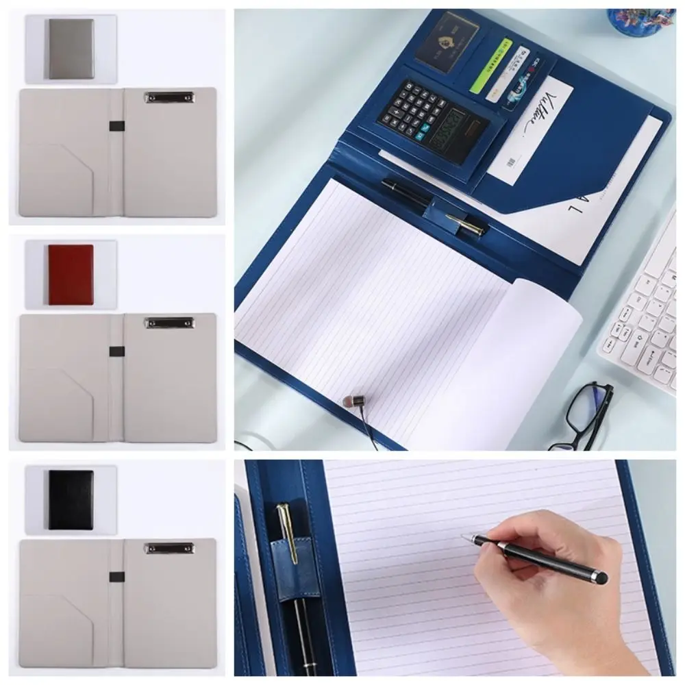 

A4 File Folder Business Writing Clipboard Paper Organizer Writing Tablet Manager Signature Board PU Leather Menu Folder