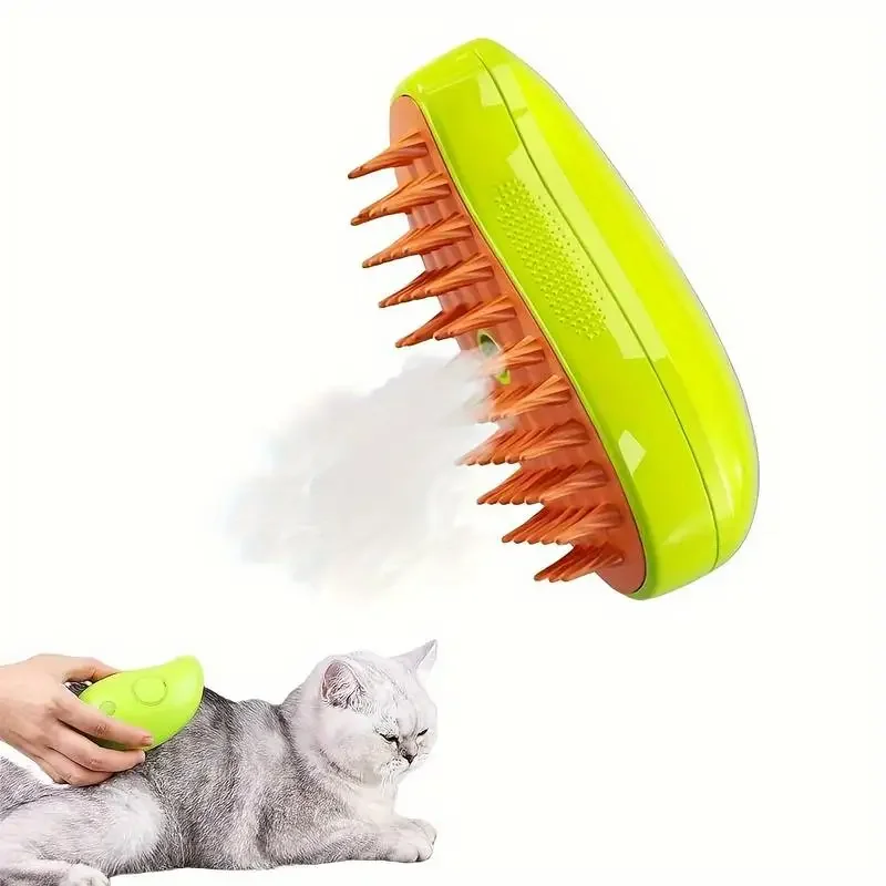Steamy Dog Brush Electric Spray Cat Hair Brush 3 in1 Dog Steamer Brush for Massage Pet Grooming Removing Tangled and Loose Hair Steamy Dog Brush Electric Spray Cat Hair Brush 3 in1 Dog Steamer Brush for Massage Pet Grooming Removing Tangled and Loose Hair