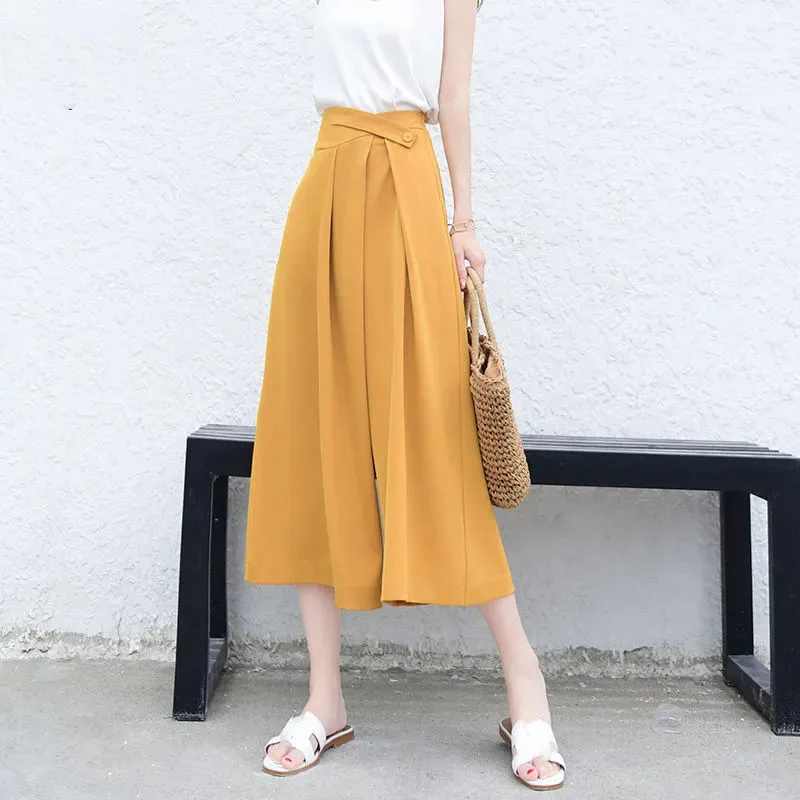 Lucyever Summer Casual Wide Leg Pants Women Thin Loose High Waist Cropped Pants Woman Solid Color Street Cozy Pleated Trousers
Lucyever Summer Casual Wide Leg Pants Women Thin Loose High Waist Cropped Pants Woman Solid Color Street Cozy Pleated Trousers