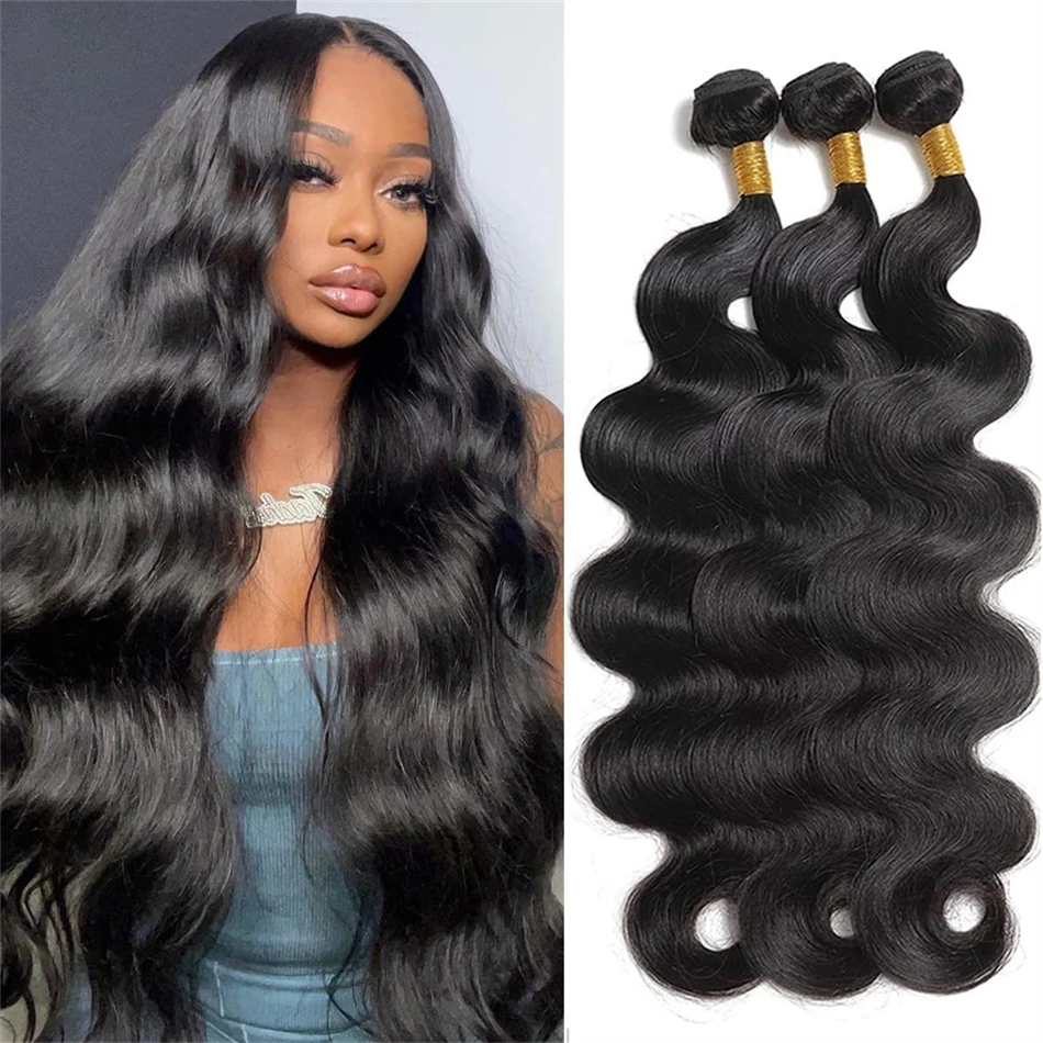 

Hair Body Wave 28 30 40 Inch Indian Remy Raw Virgin Unprocessed 100% Human Hair Water Wave Extensions 1 3 4 Bundles Deal