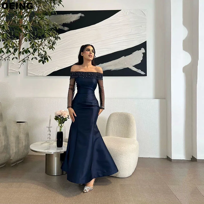 OEING Navy Blue Trumpet Prom Dress Elegant Boat Neck Bodycon Beading Evening Dresses Special Occasion Gown Vestidos De Fiesta
OEING Navy Blue Trumpet Prom Dress Elegant Boat Neck Bodycon Beading Evening Dresses Special Occasion Gown Vestidos De Fiesta
