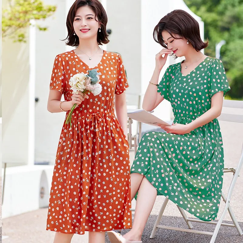 New Casual Summer Dresses For Women Polka dot Print V-Neck Elegant Floral Party Dress Women Slim Women Clothing
New Casual Summer Dresses For Women Polka dot Print V-Neck Elegant Floral Party Dress Women Slim Women Clothing