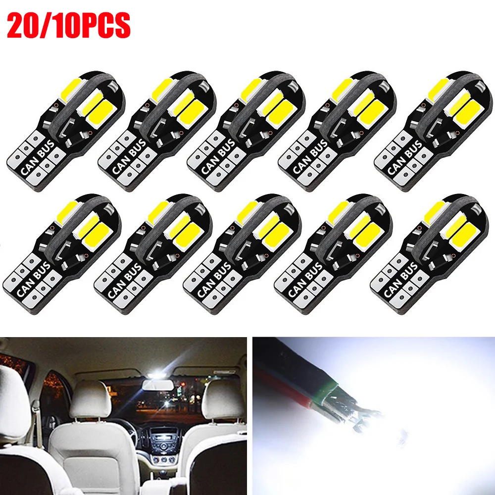 

20/10PCS W5W T10 LED Bulbs Canbus 5730 8SMD 4014 26smd 12V 6000K 194 168 LED Car Map Dome Lights Parking Light Auto Signal Lamp