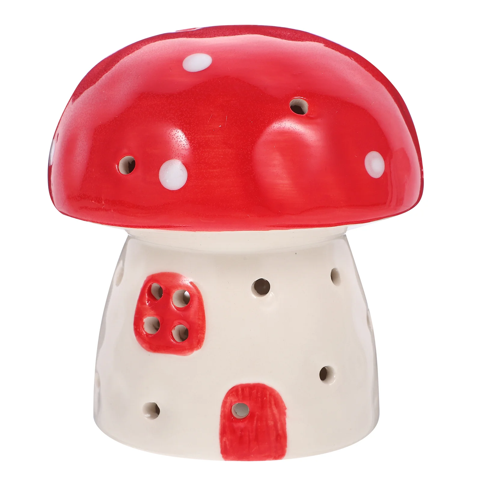 

Mushroom Night Light Nightstand Warm Lamp Small Desk Ceramics Bedside Study Table Retro Decor