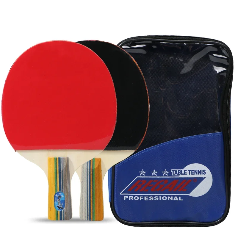 

REGAIL 8010 Table Tennis Racket Training two-beat three-ball Straight and Horizontal Table Tennis Eacket Set Suitable Beginners
