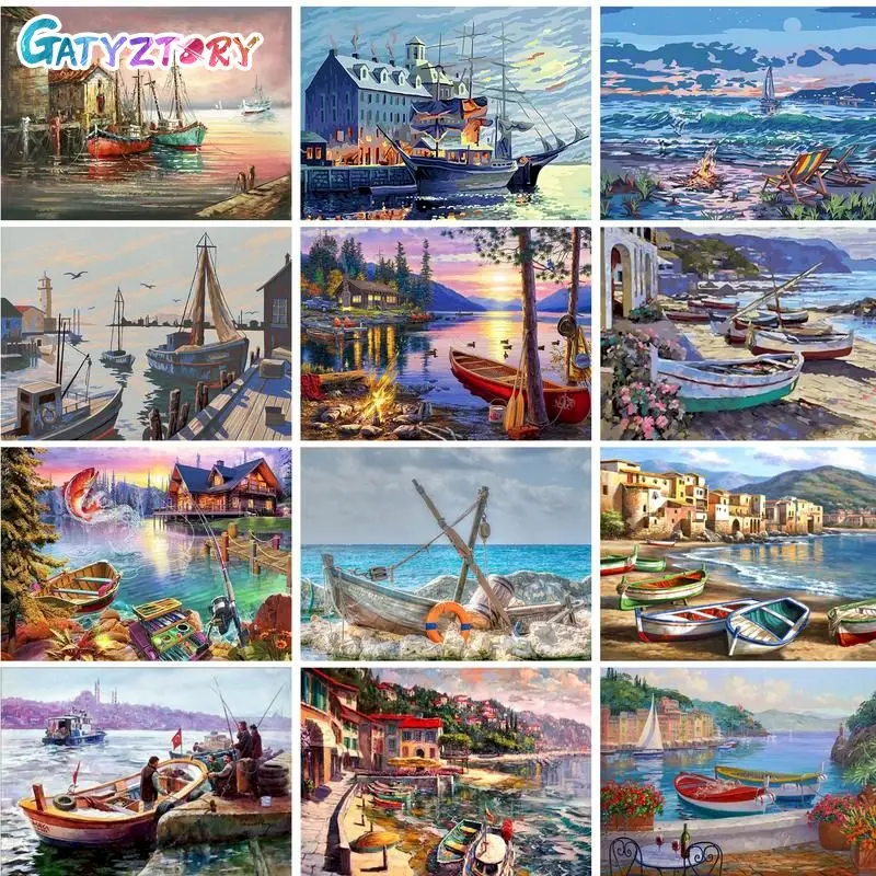 GATYZTORY Acrylic Painting By Numbers Boat Harbor Landscape Paint Kit Coloring By Numbers On Canvas Artwork Diy Gift Home Decor
GATYZTORY Acrylic Painting By Numbers Boat Harbor Landscape Paint Kit Coloring By Numbers On Canvas Artwork Diy Gift Home Decor