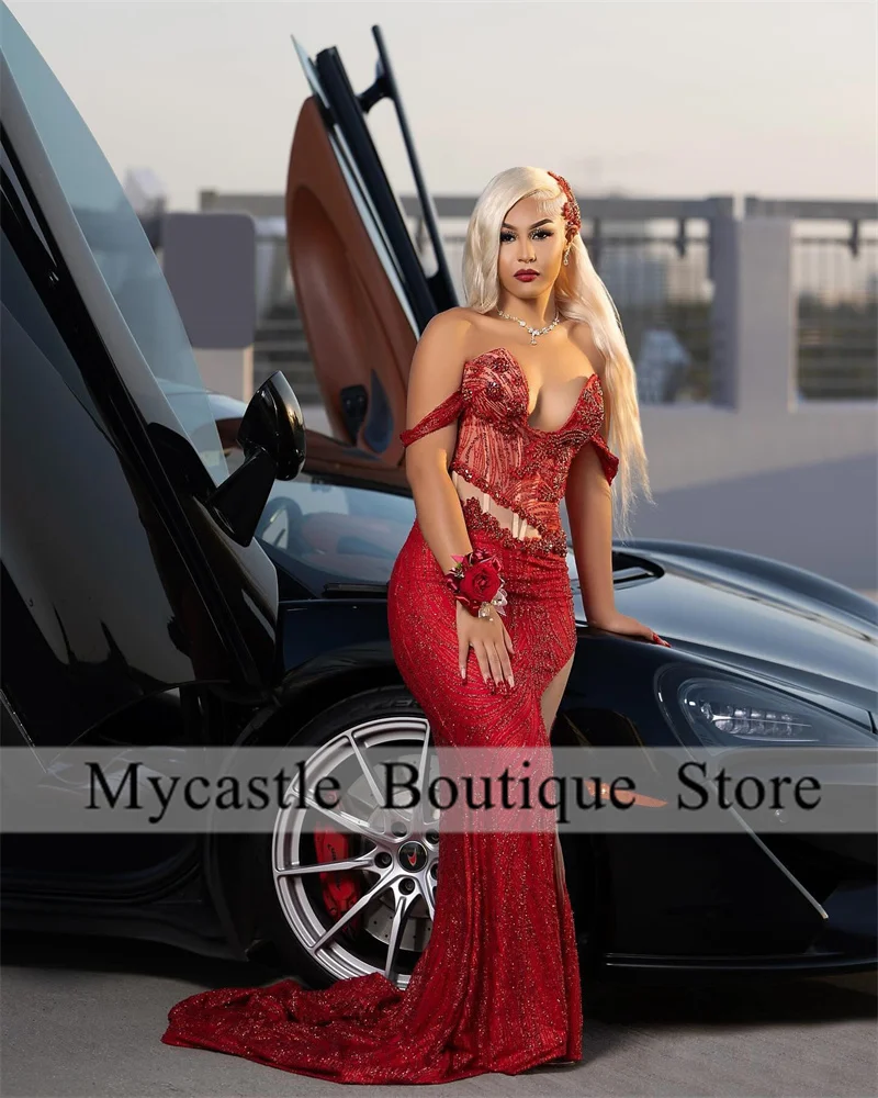 Red Luxury Lace Long Prom Dresses 2024 Elegant High Split For Women Beaded Evening Dresses Wedding Party Dress Robe De Soirée
Red Luxury Lace Long Prom Dresses 2024 Elegant High Split For Women Beaded Evening Dresses Wedding Party Dress Robe De Soirée
