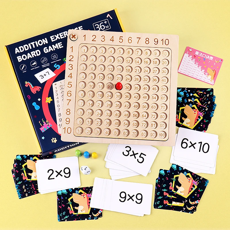

Настольная игра Монтессори, деревянная настольная игра, обучающие игрушки для детей, таблица умножения 99, математическое дополнение, учебные пособия