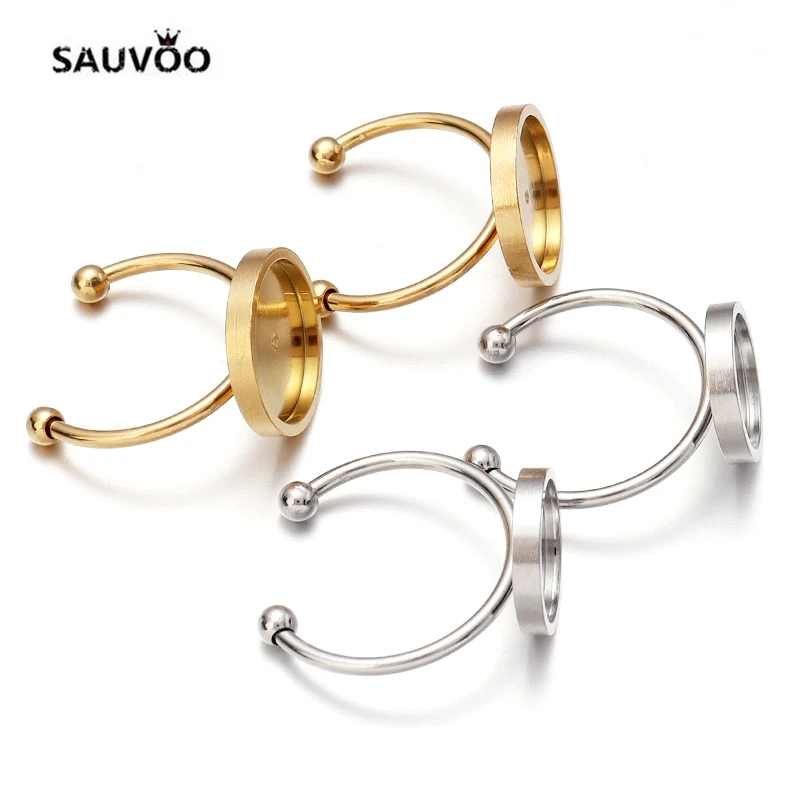 5Pcs Stainless Steel Gold Plated 4 6 8 10 12mm Adjustable Open Ring Settings Blank Ring Base For Jewelry Making DIY Accessories
5Pcs Stainless Steel Gold Plated 4 6 8 10 12mm Adjustable Open Ring Settings Blank Ring Base For Jewelry Making DIY Accessories