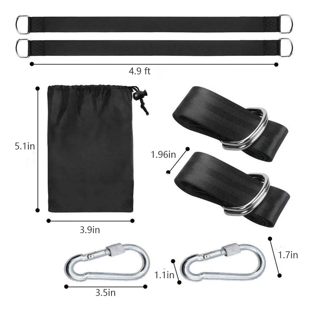 Adjustable Length of Swing Sling Tree Swing Straps with 2 4.9ft Nylon Straps 2 Steel Alloy Carabiner Can Hold 2200 lbs Perfect
Adjustable Length of Swing Sling Tree Swing Straps with 2 4.9ft Nylon Straps 2 Steel Alloy Carabiner Can Hold 2200 lbs Perfect